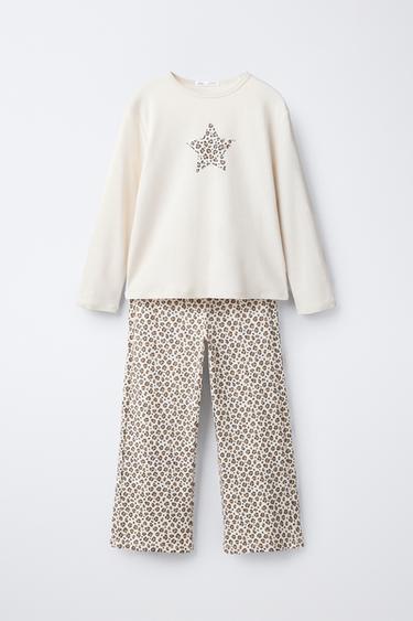 6-14 YEARS/ STAR ANIMAL PRINT PYJAMA SET — Leopard 1