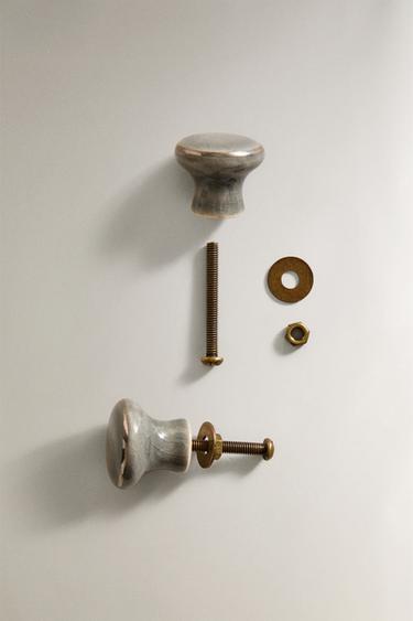 PACK OF CRACKLED CERAMIC DOOR KNOBS (PACK OF 2) - GREENISH by Zara - Image 2