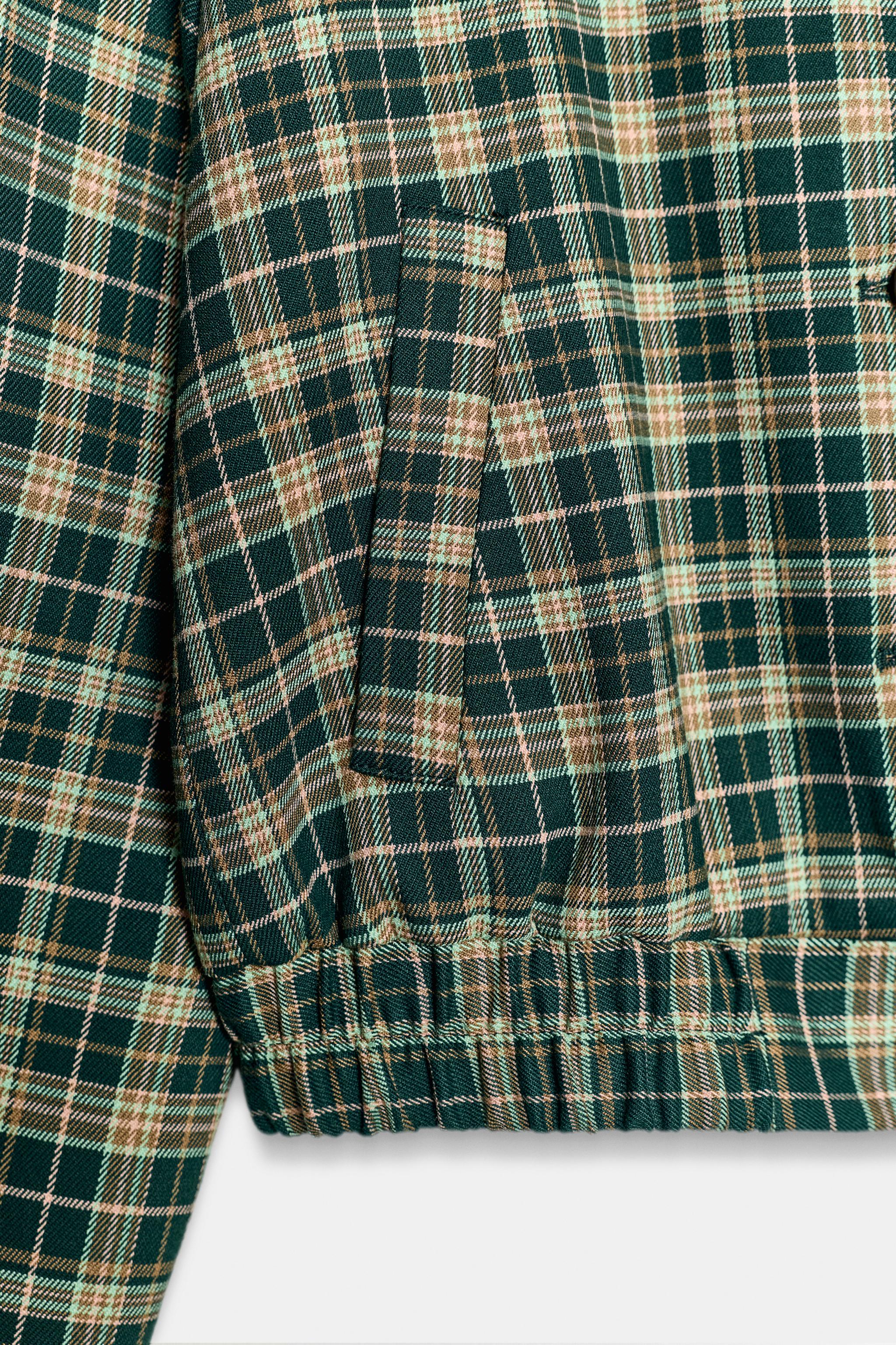 VESTE BOMBER À CARREAUX