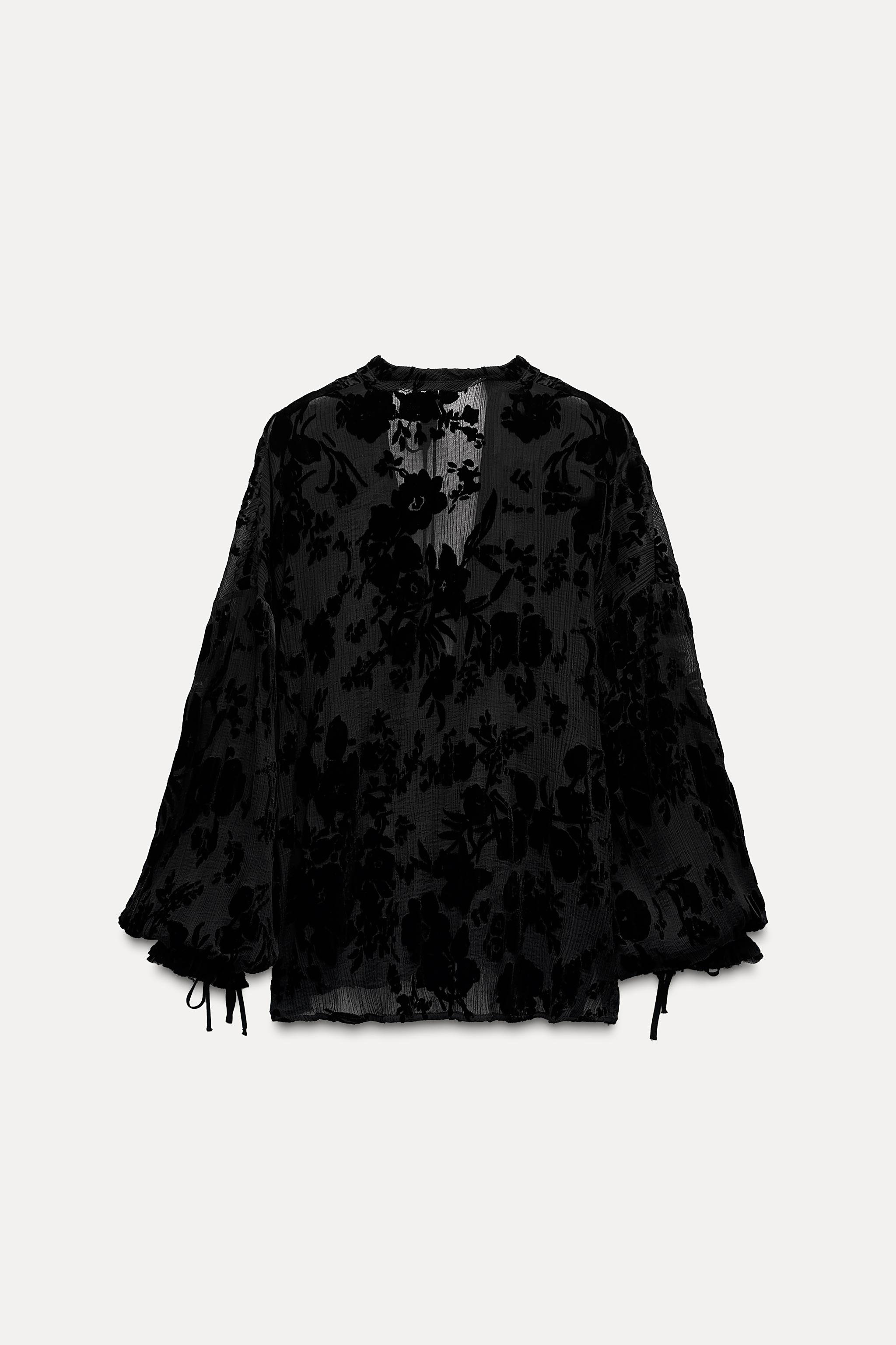 その他 ZarathustraSP BLUSA COM VELUDO ZW COLLECTION - Preto | ZARA Brasil