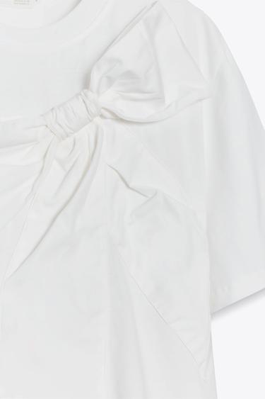 T-SHIRT WITH FRONT BOW - White by Zara - Image 6