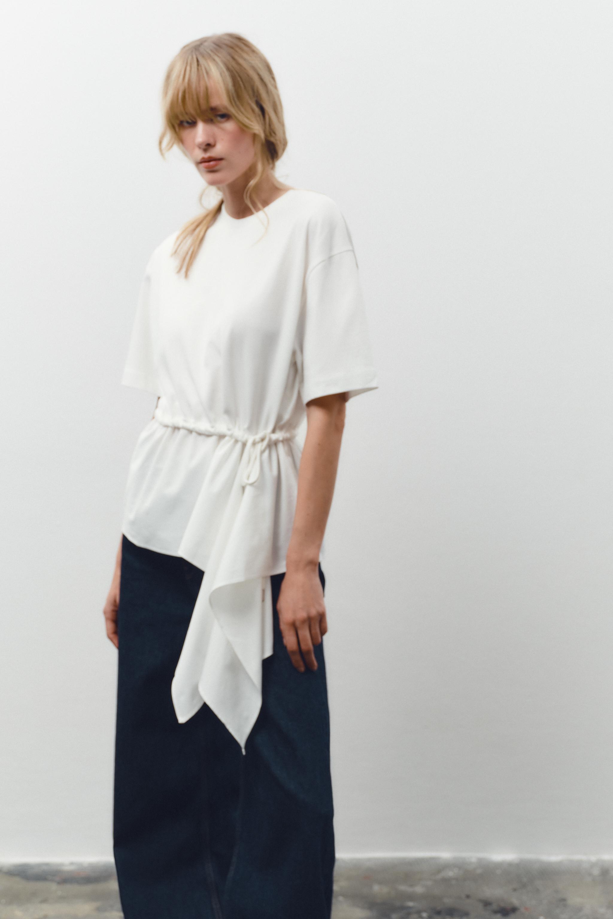 ZARA フリルTシャツ 0085/301 フリルTシャツ - ライトグレー | ZARA Japan / 日本