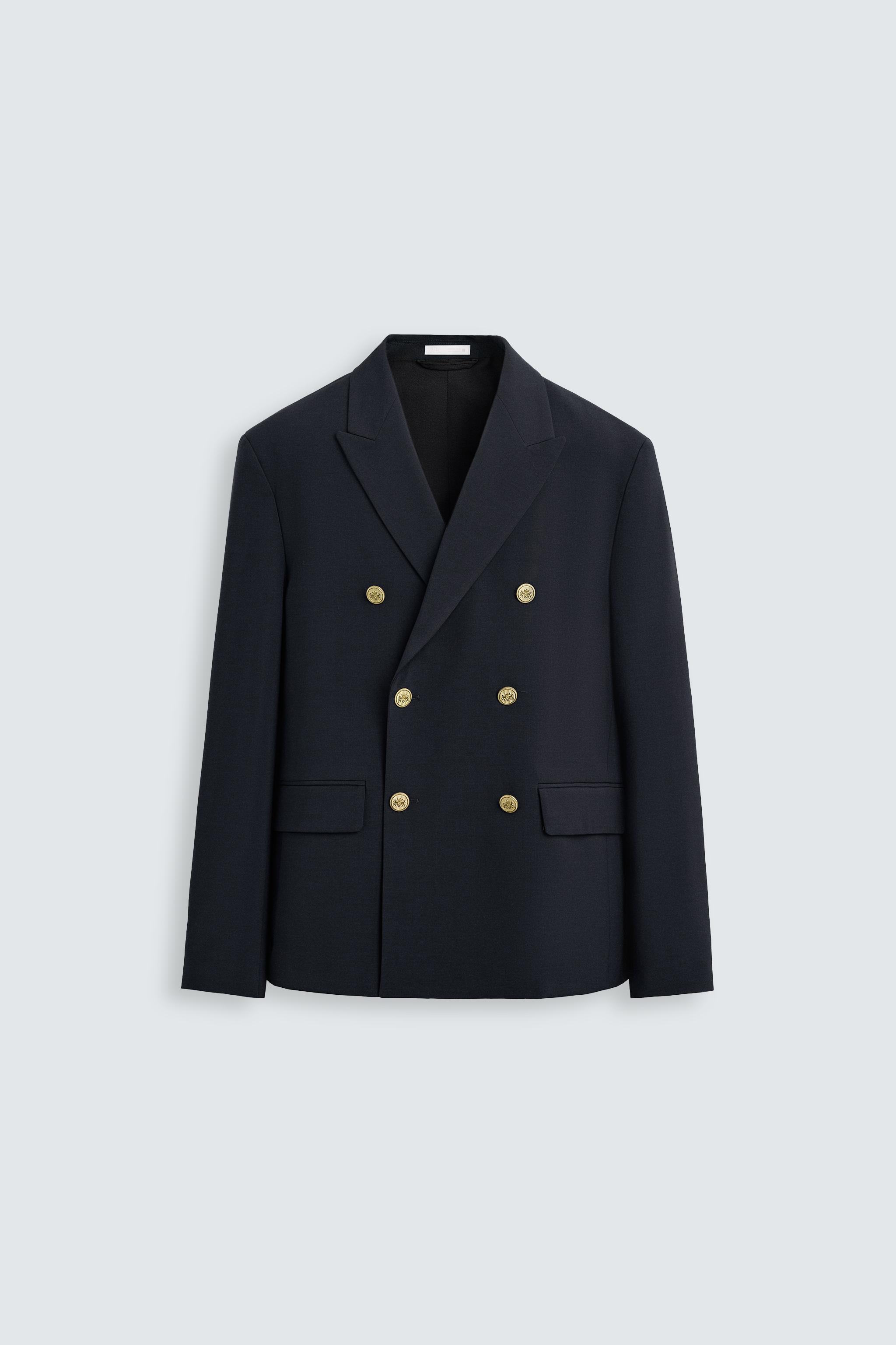 DOUBLE-BREASTED BUTTON BLAZER - Navy blue | ZARA South Africa