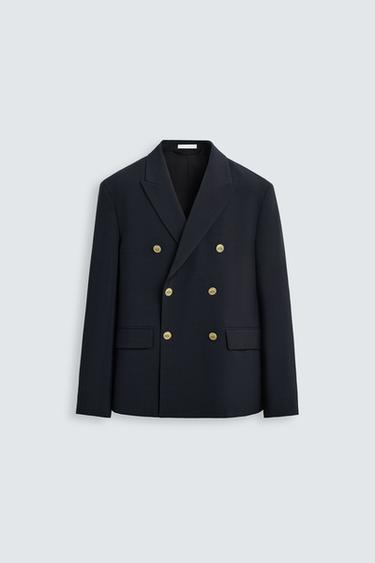 BLAZER CRUZADA BOTONES - Marino de Zara