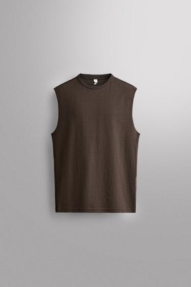 ТЯЖЕЛОВЕСНАЯ МАЙКА TANK — КОРИЧНЕВЫЙ от Zara