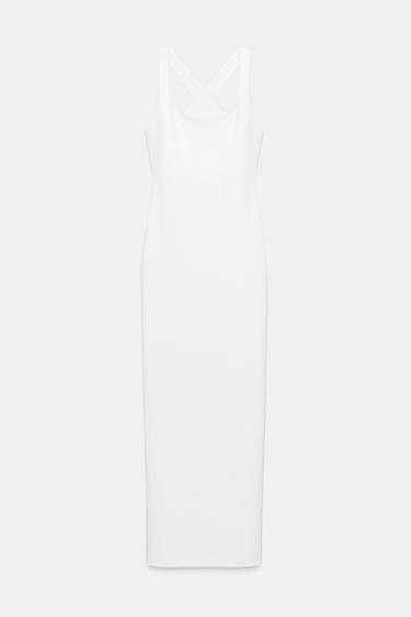 LONG POLYAMIDE BLEND DRESS - White by Zara - Image 5