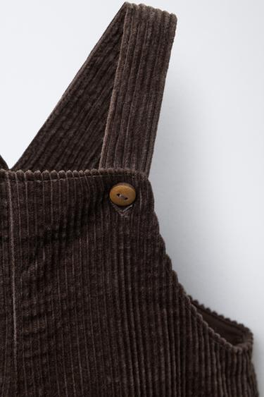 LONG CORDUROY DUNGAREES - Dark brown by Zara - Image 2