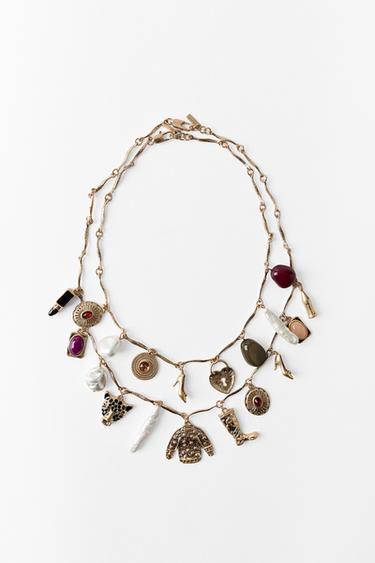 PACK COLLARES METÁLICOS MULTICHARMS - Dorado de Zara