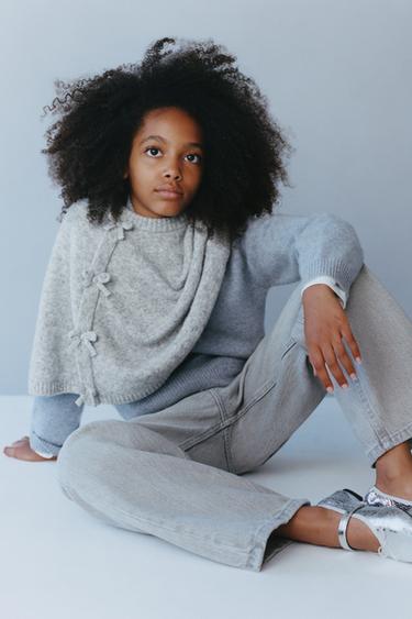 PONCHO CAPE NŒUDS - Gris de Zara - Image 5