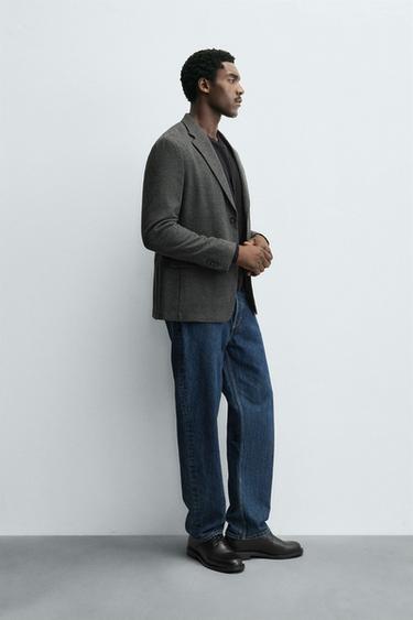 BLAZER STRUCTURÉ PIED-DE-POULE - Gris anthracite de Zara - Image 3