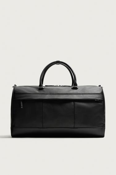 Zara TEXTURED TRAVEL BAG - Black