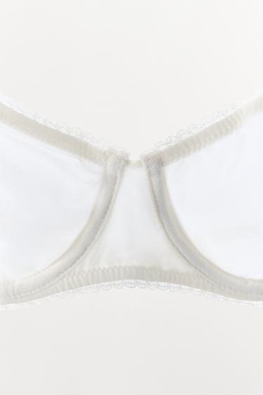SOUTIEN-GORGE EN MESH ET DENTELLE - Blanc cassé de Zara - Image 6