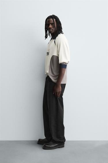 POLO IMPRIMÉ FOOTBALL RÉTRO - Écru de Zara - Image 3