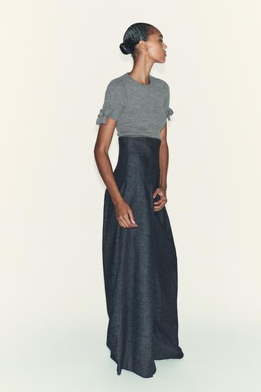 RIBBED KNIT SWEATER WITH BOWS - Grey by Zara