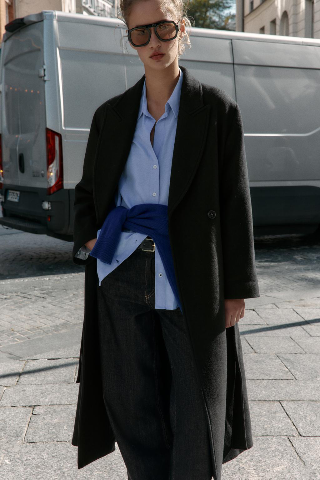 LONG BELTED WOOL COAT