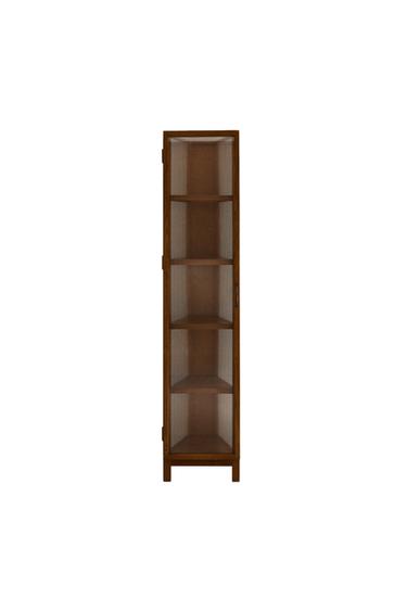 ASH WOOD STORAGE UNIT WITH GLASS DOORS - Brown by Zara