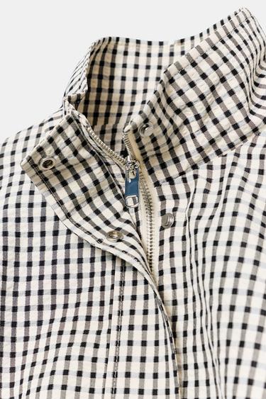 BLOUSON BOMBER À CARREAUX - Noir / Écru de Zara - Image 8