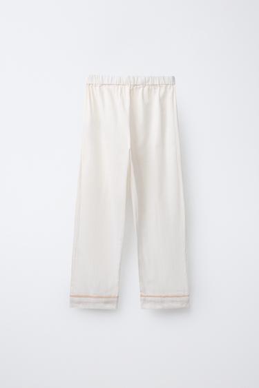 AGES 6-14 / PYJAMAS WITH CONTRAST PIPING - Ecru by Zara - Image 4