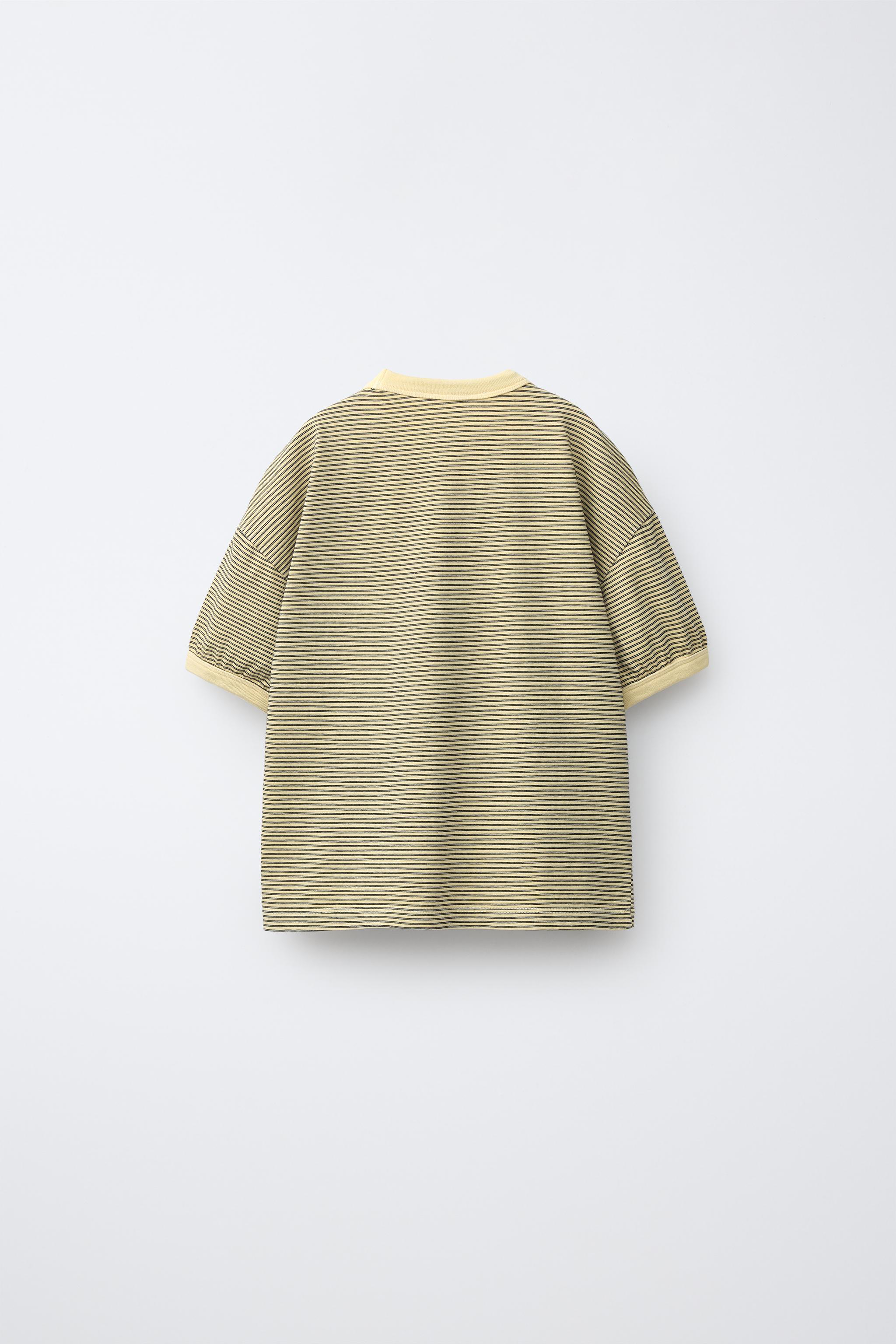 STRIPED T-SHIRT - Yellow | ZARA United States