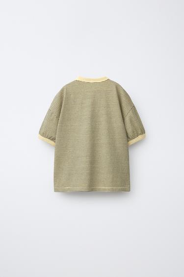 T-SHIRT À RAYURES - Jaune de Zara - Image 1
