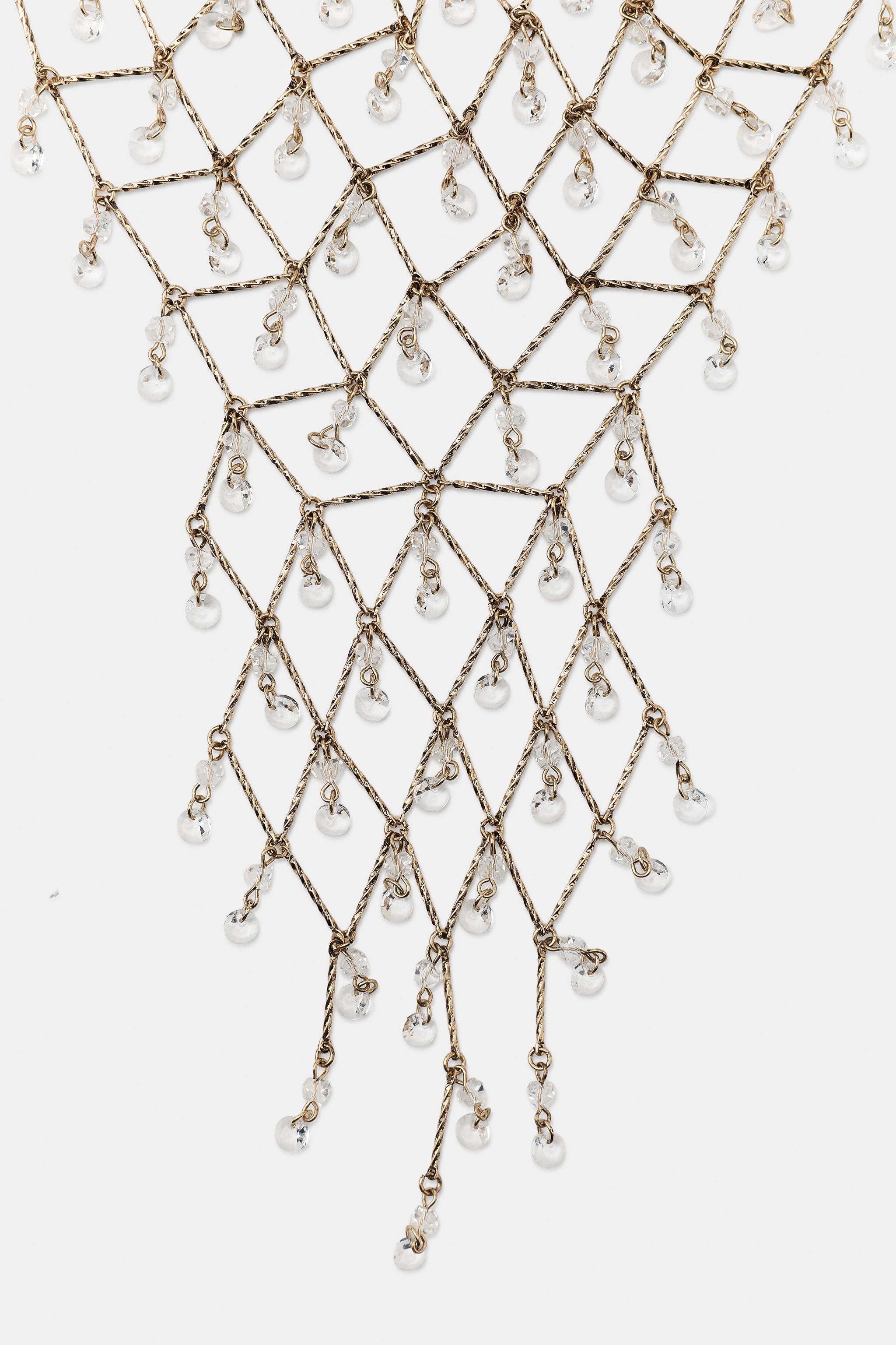 METALLIC JEWEL BIB NECKLACE