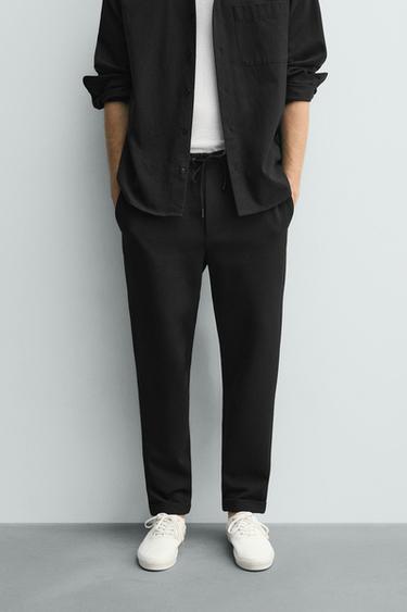 EASY CARE JOGGER WAIST TROUSERS - Black by Zara