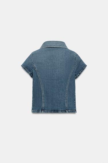 FITTED TRF DENIM SHIRT - Blue by Zara - Image 6