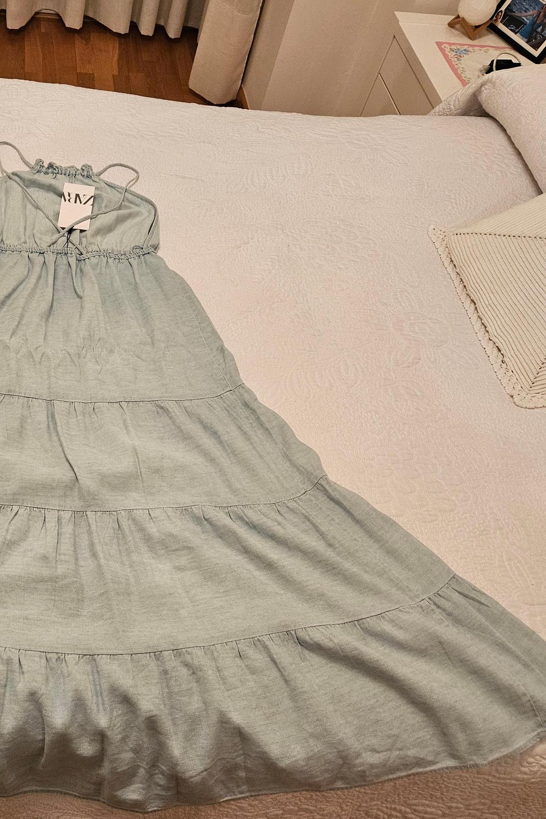LINEN BLEND MIDI DRESS - Image 4