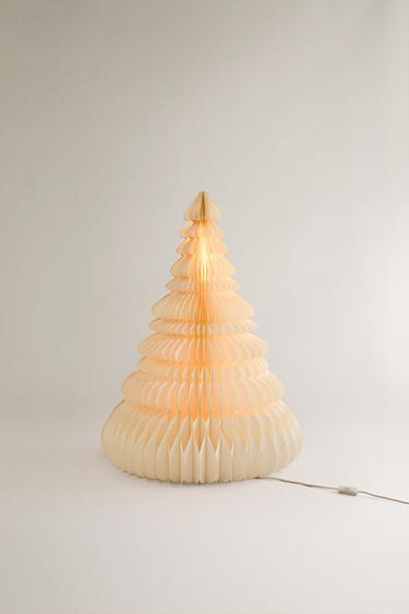 SAPIN NOËL PAPIER LUMINEUX SOL (100 cm) - Blanc de Zara - Image 1