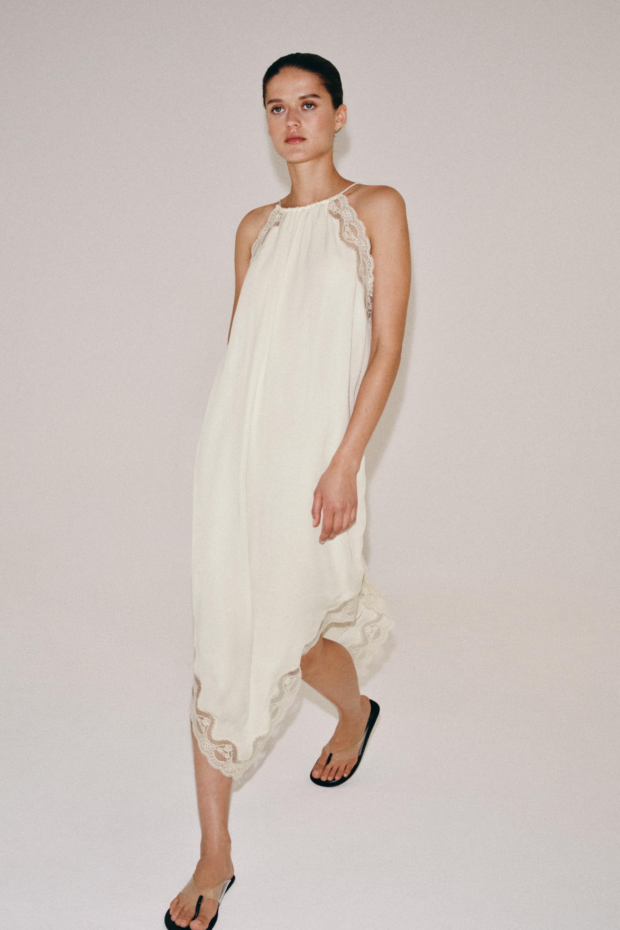 white christmas dresses Zara Cotton Mini Dress – Little White Dress main image 1