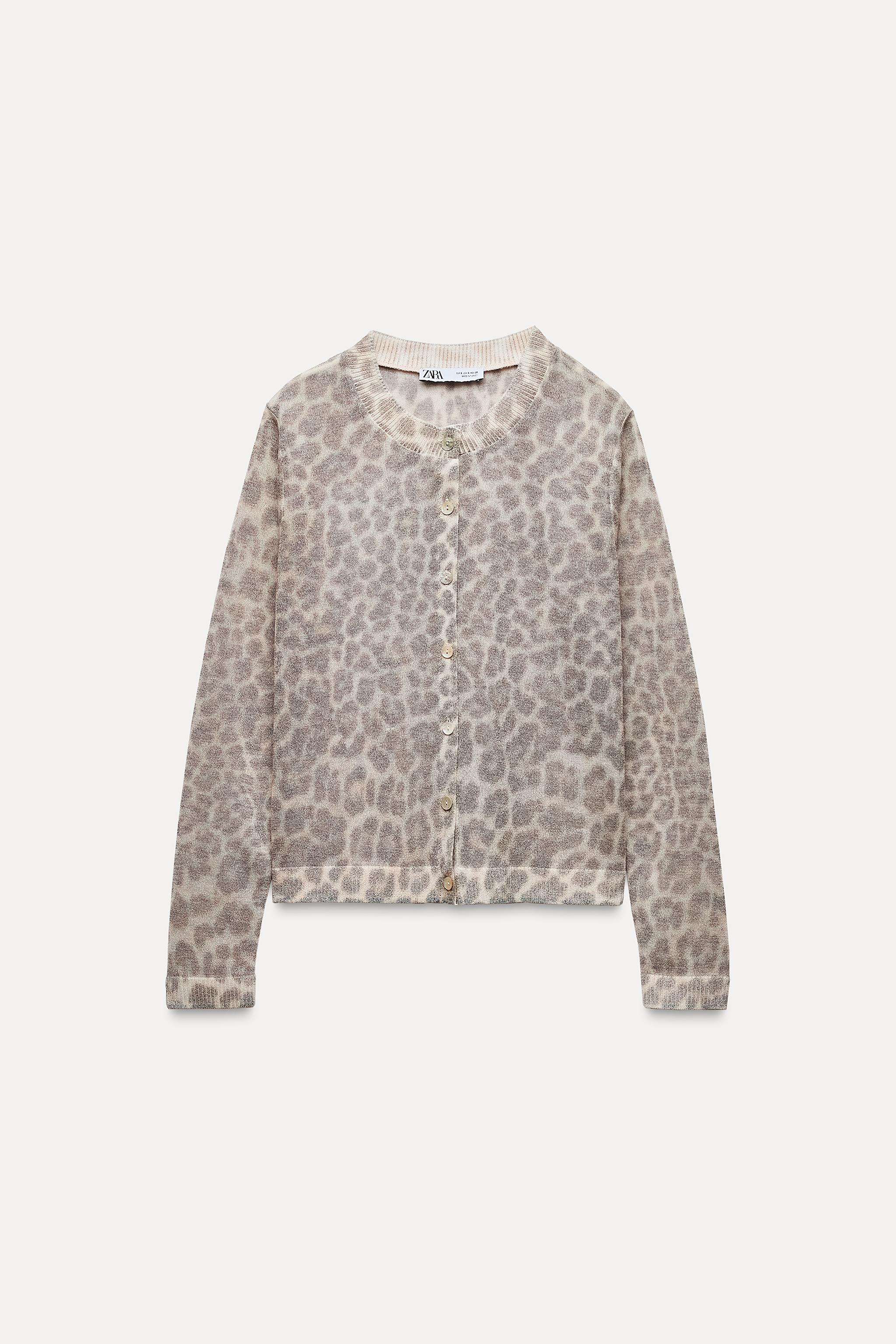 Cardigan leopard zara hotsell