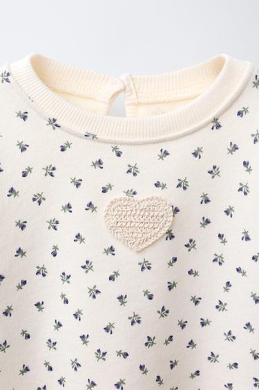 PRINTED SWEATSHIRT - Ecru / Blue by Zara - Image 2