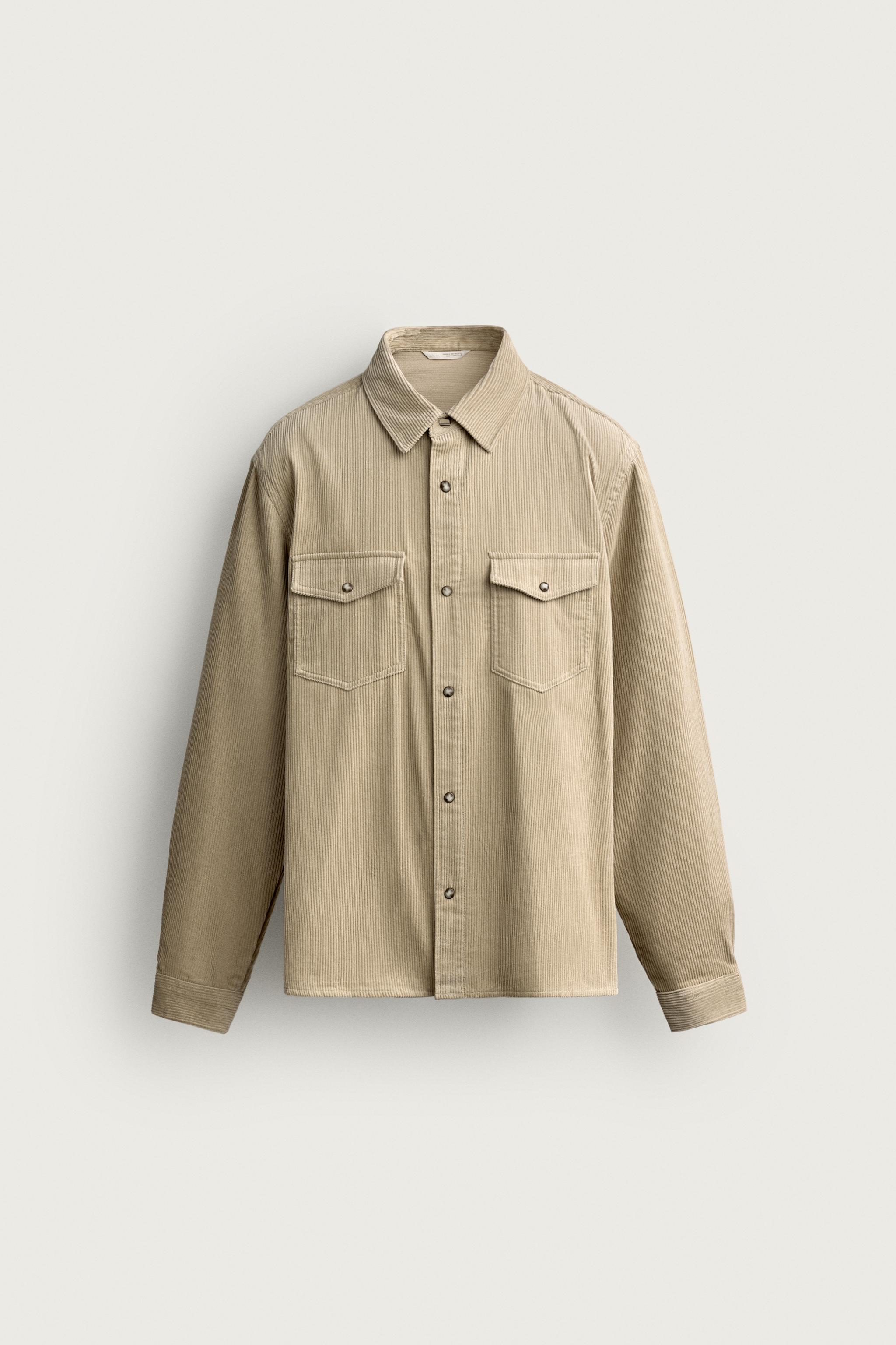 Zara FİTİLLİ KADİFE RELAXED FIT İNCE CEKET görsel 8