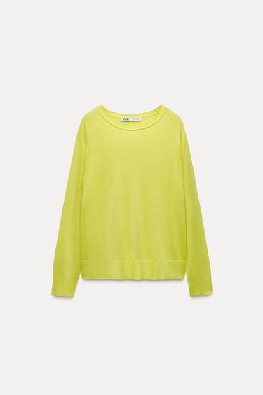 BASIC KNIT SWEATER - Neon yellow by Zara