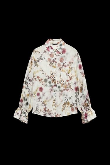 Zara METALLIC THREAD PRINTED SHIRT - Multicolored - Image 0