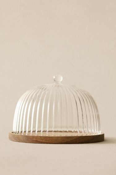 BOROSILICATE AND WOOD CAKE STAND - 990 by Zara
