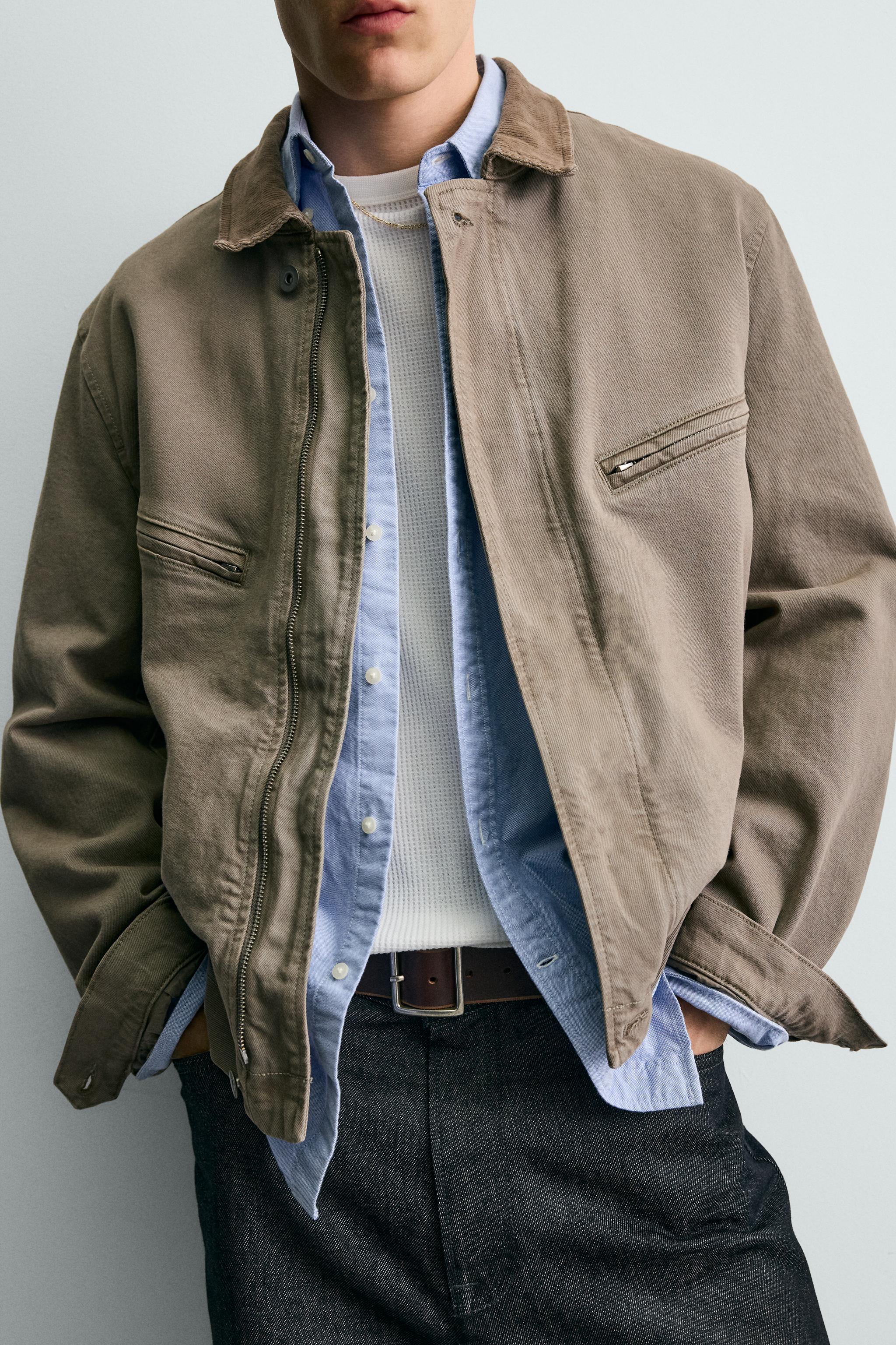 CROPPED FIT CORDUROY COLLAR JACKET