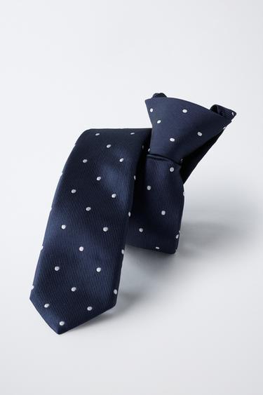 CRAVATE IMPRIMÉ À POIS - Bleu de Zara - Image 3