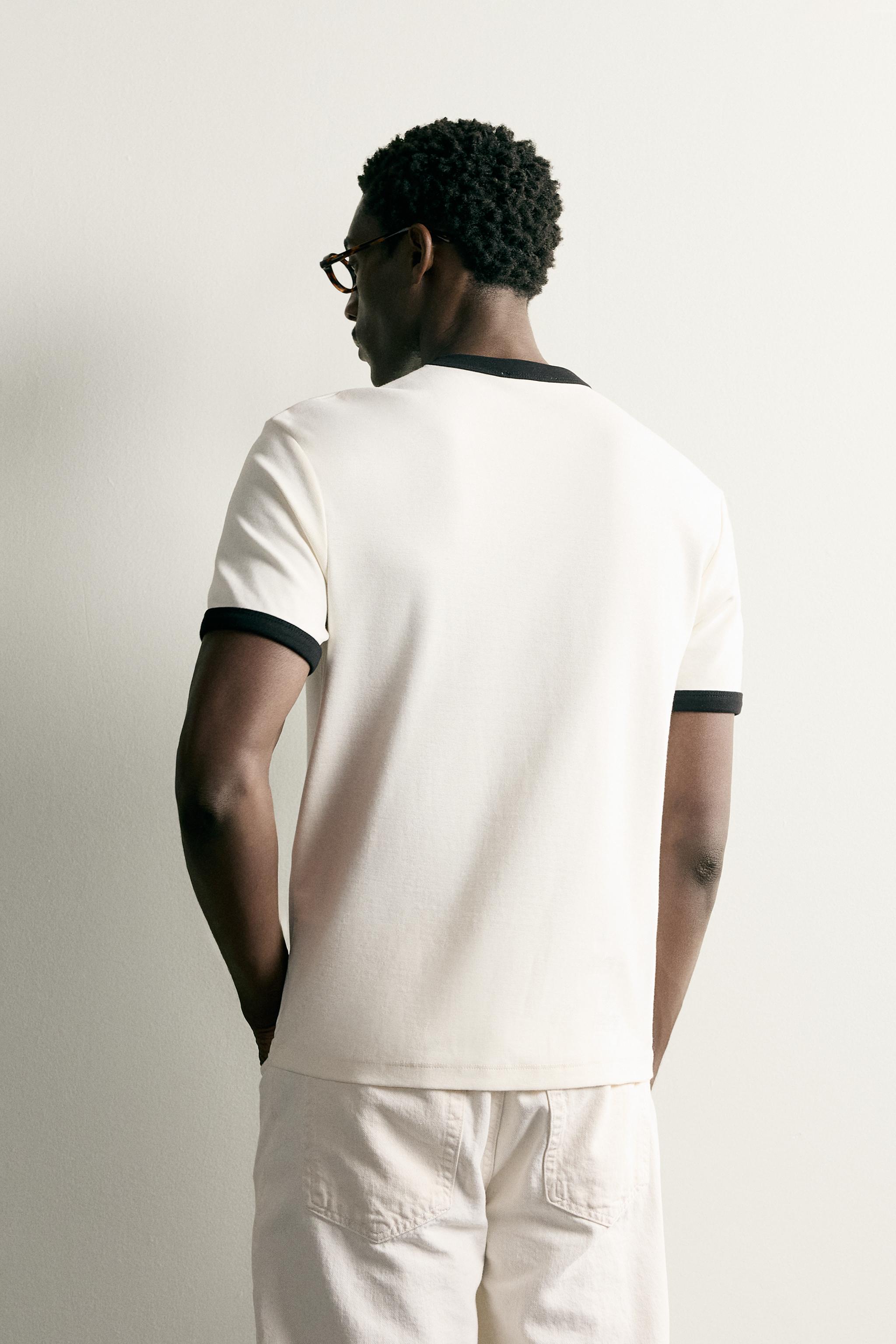 RINGER BASIC CONTRAST RIB T-SHIRT