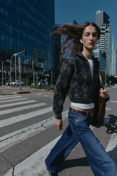 VESTE BOMBER EN MAILLE LOSANGES - unique de Zara - Image 1