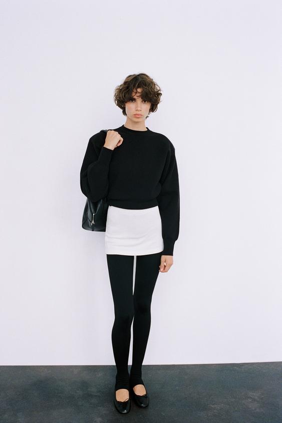 POLYAMIDE BLEND STIRRUP LEGGINGS - Black by Zara - Image 0