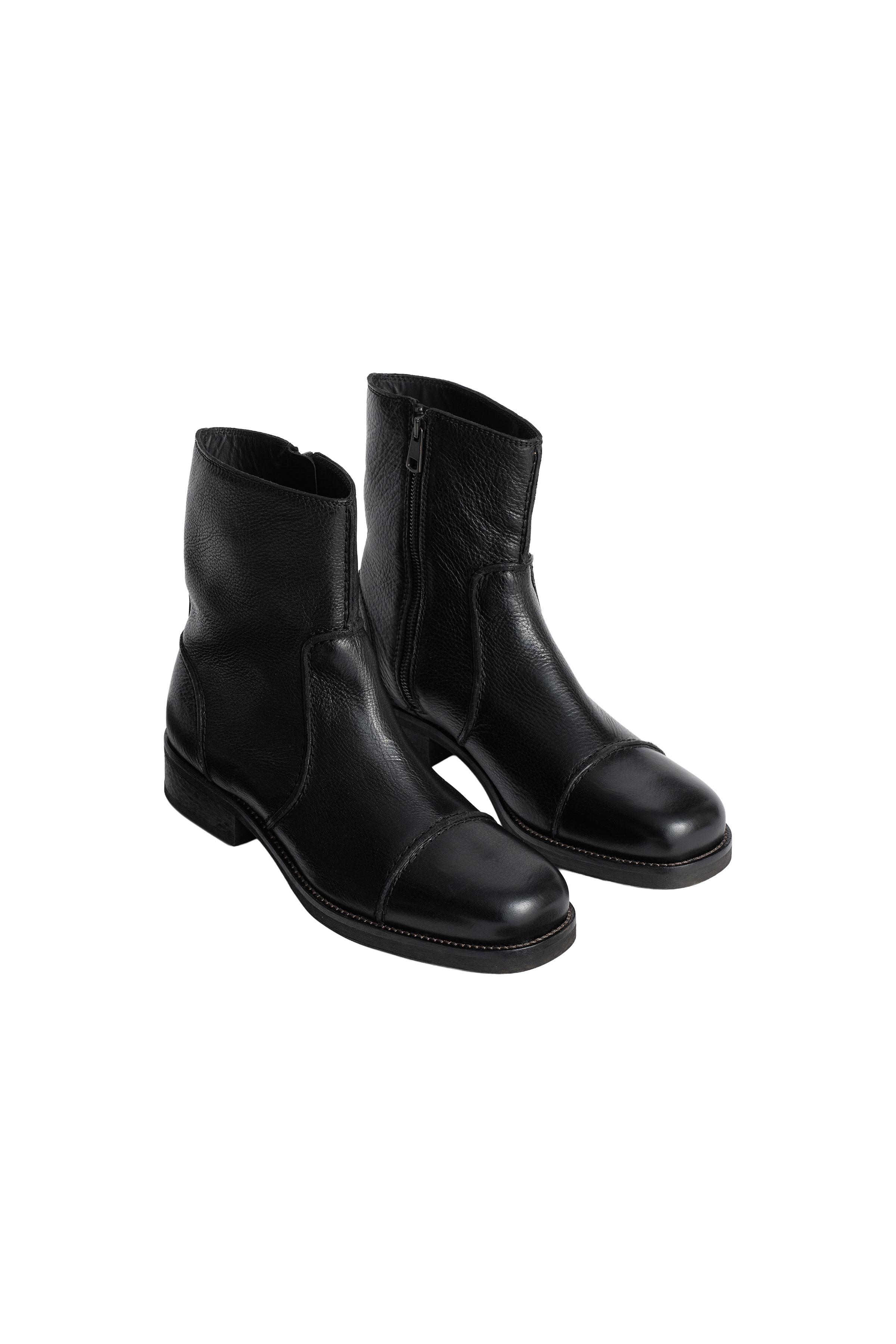 LEATHER ZIP BOOTS