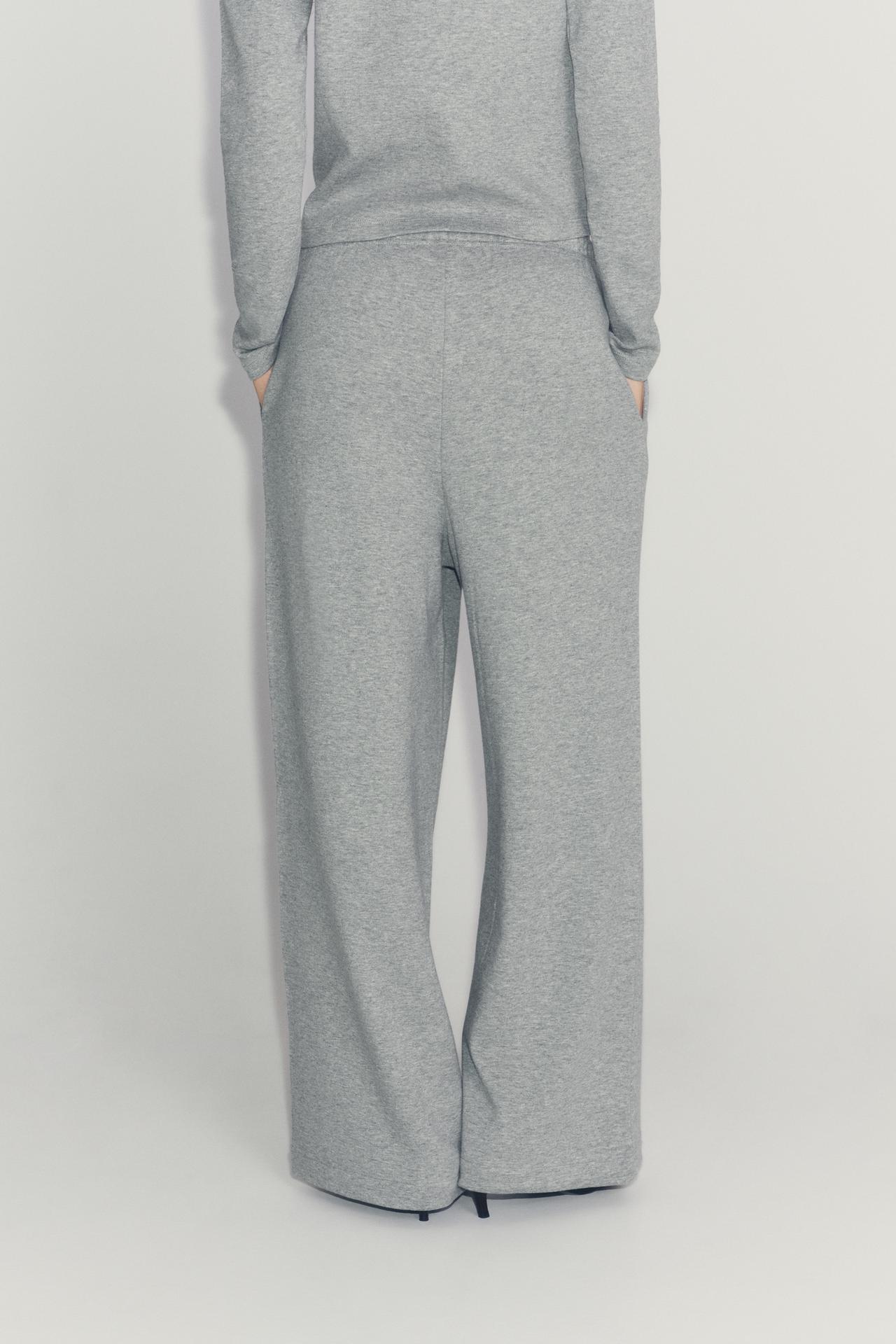 WIDE FLOWY PANTS — Gray