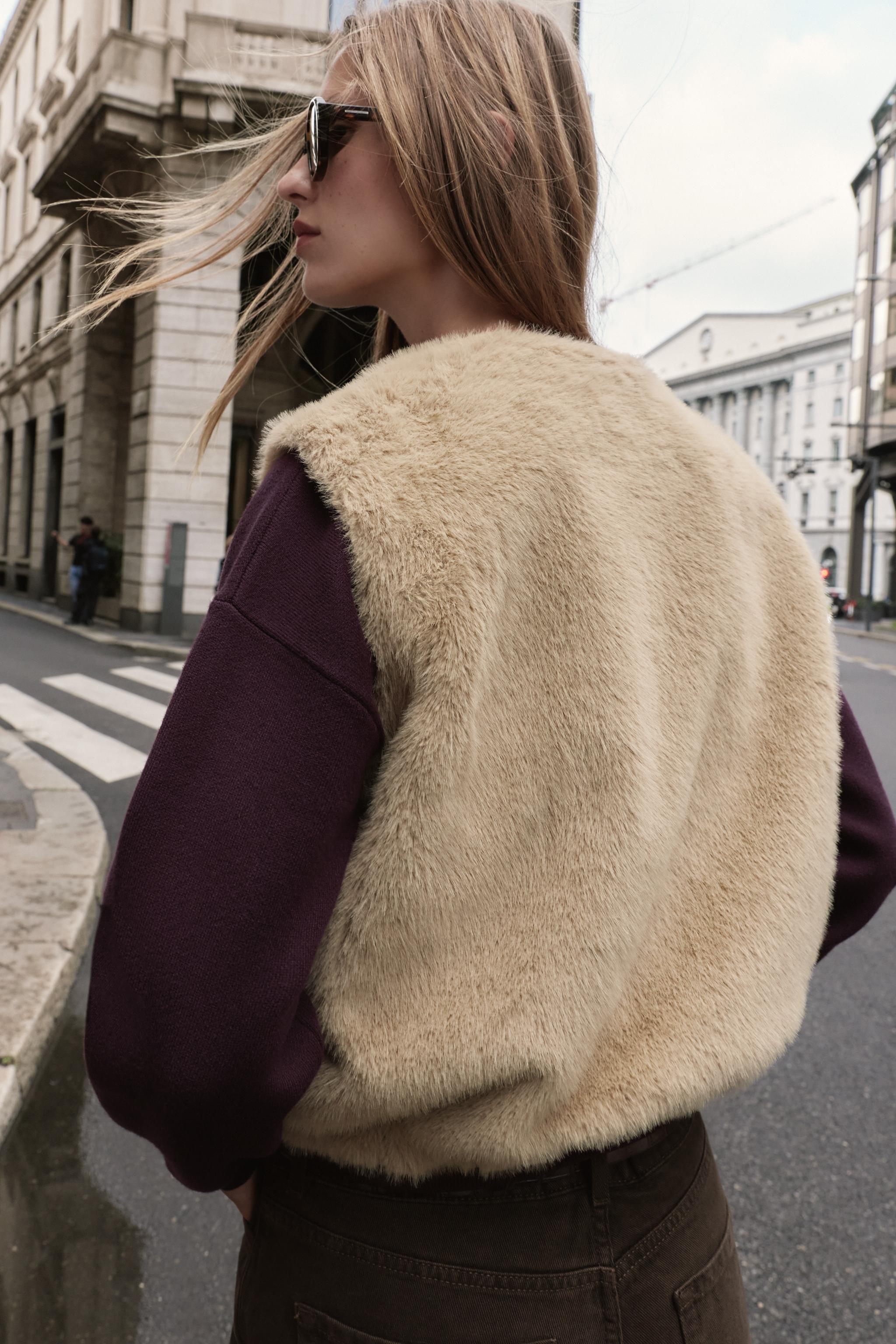 FAUX FUR ZIP VEST