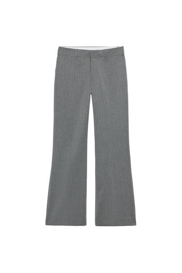 PINSTRIPE LOW-RISE TROUSERS - Anthracite Grey by Zara