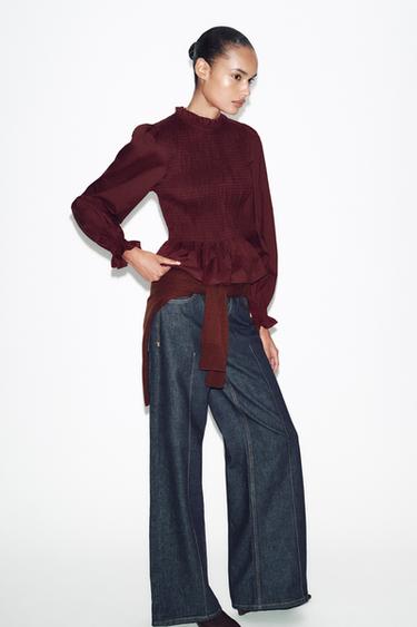 CAMISA NIDO DE ABELLA - Burgundy de Zara