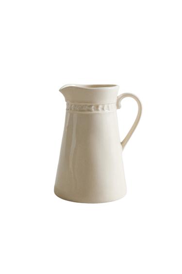 RAISED STONEWARE MILK JUG - Cream by Zara