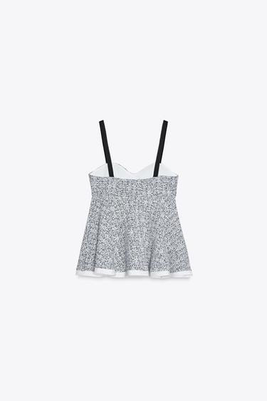 CONTRAST TEXTURED TOP - Blue by Zara - Image 4