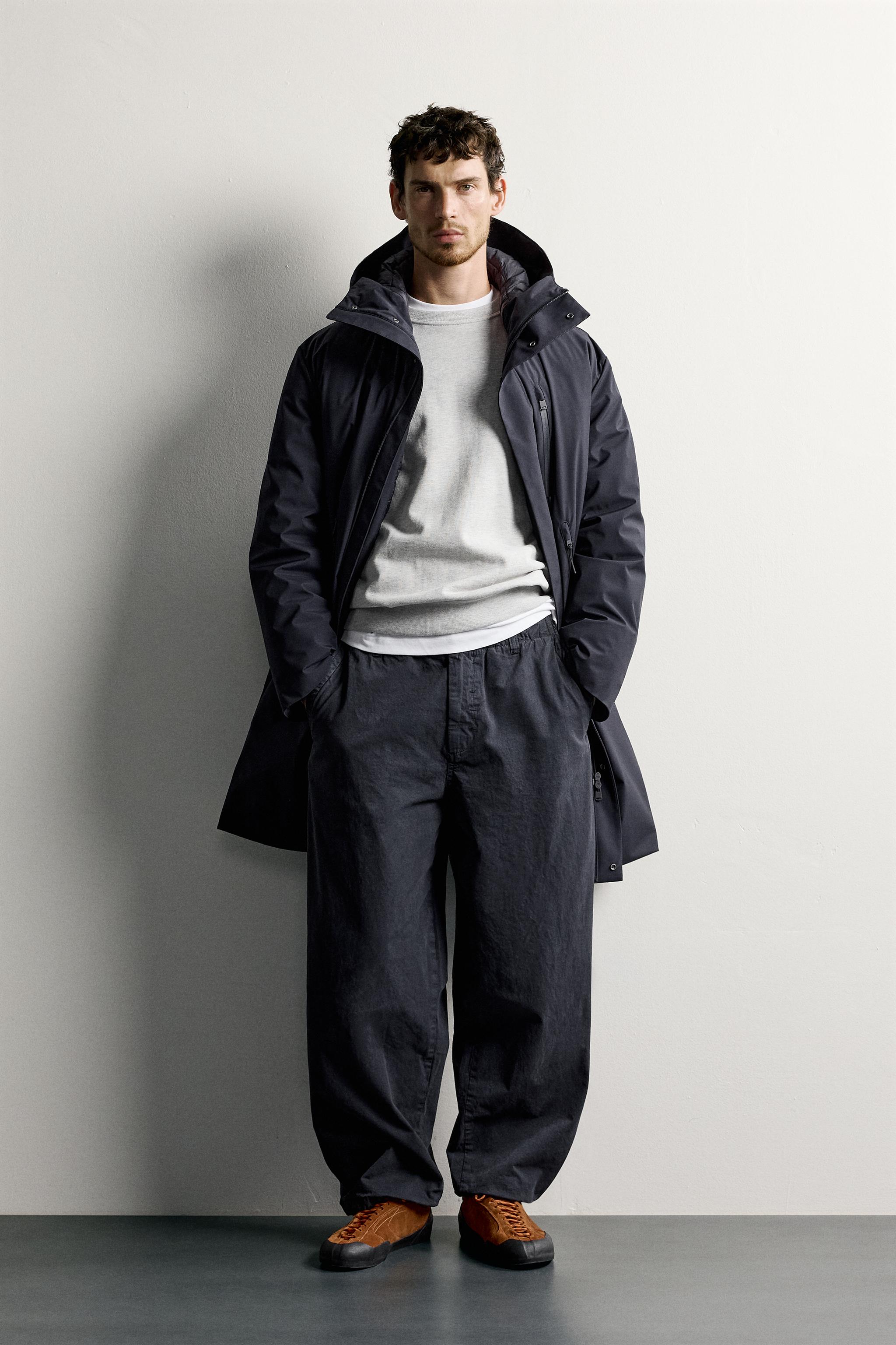 On Parka　オン　パーカ WATER REPELLENT TECHNICAL HOODIE PARKA - Navy blue | ZARA United