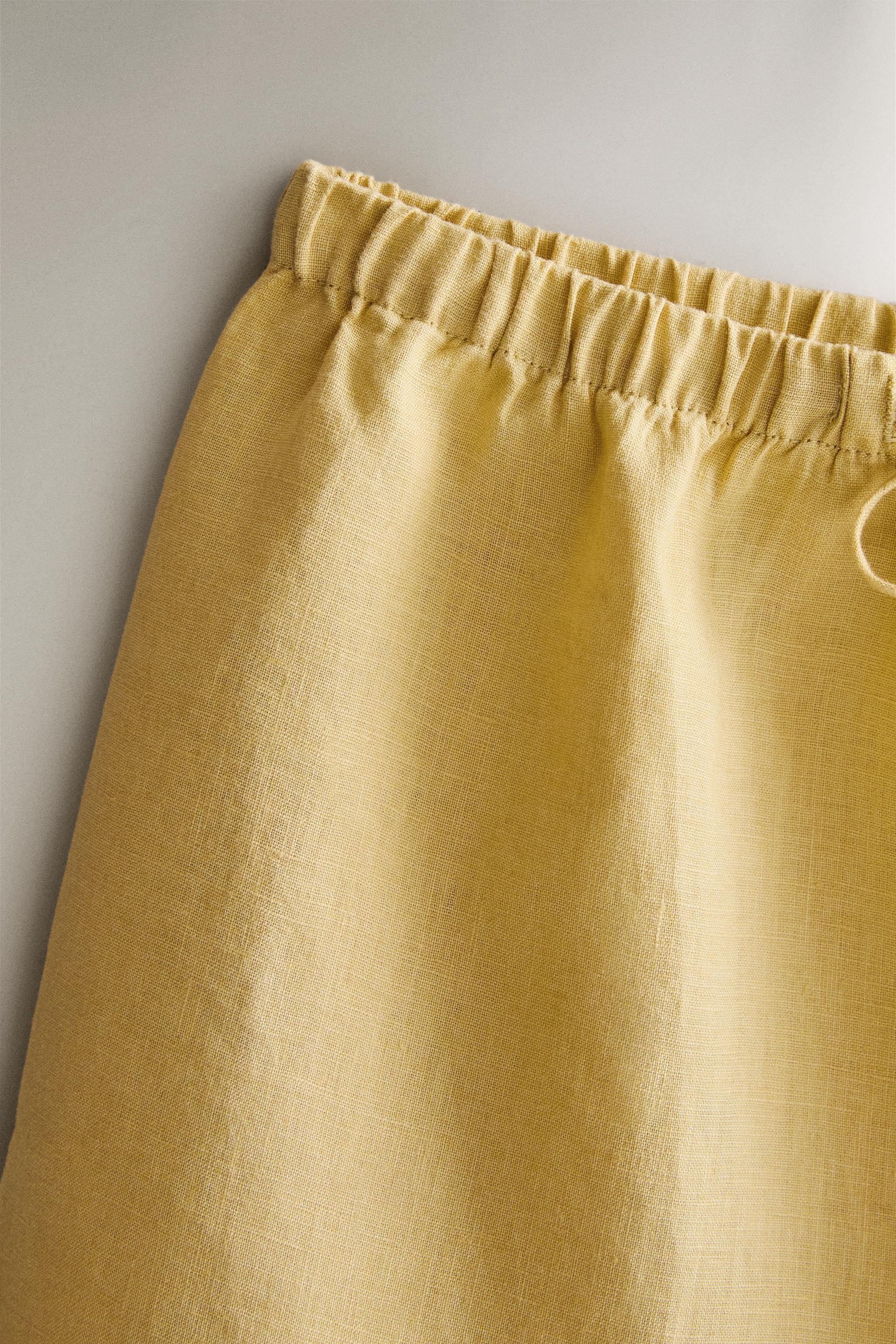 LINEN SHORTS — Yellow